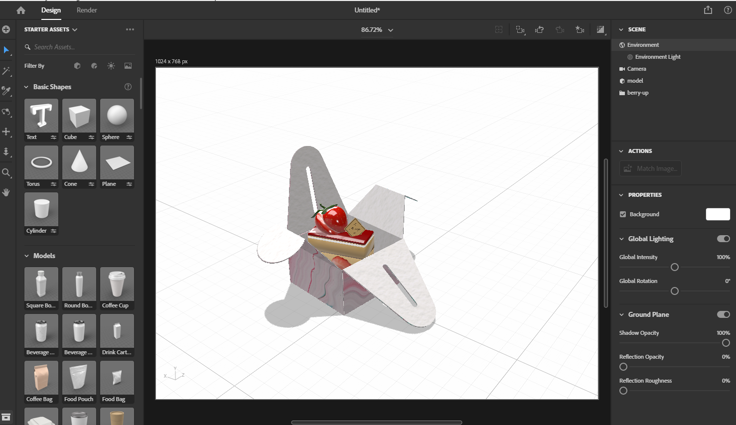 box in adobe dimension